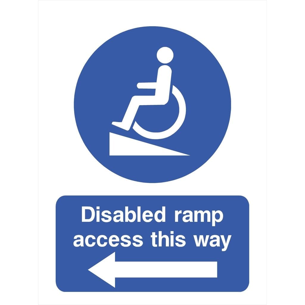 Disabled Ramp Access Sign Left Arrow - The Sign Shed