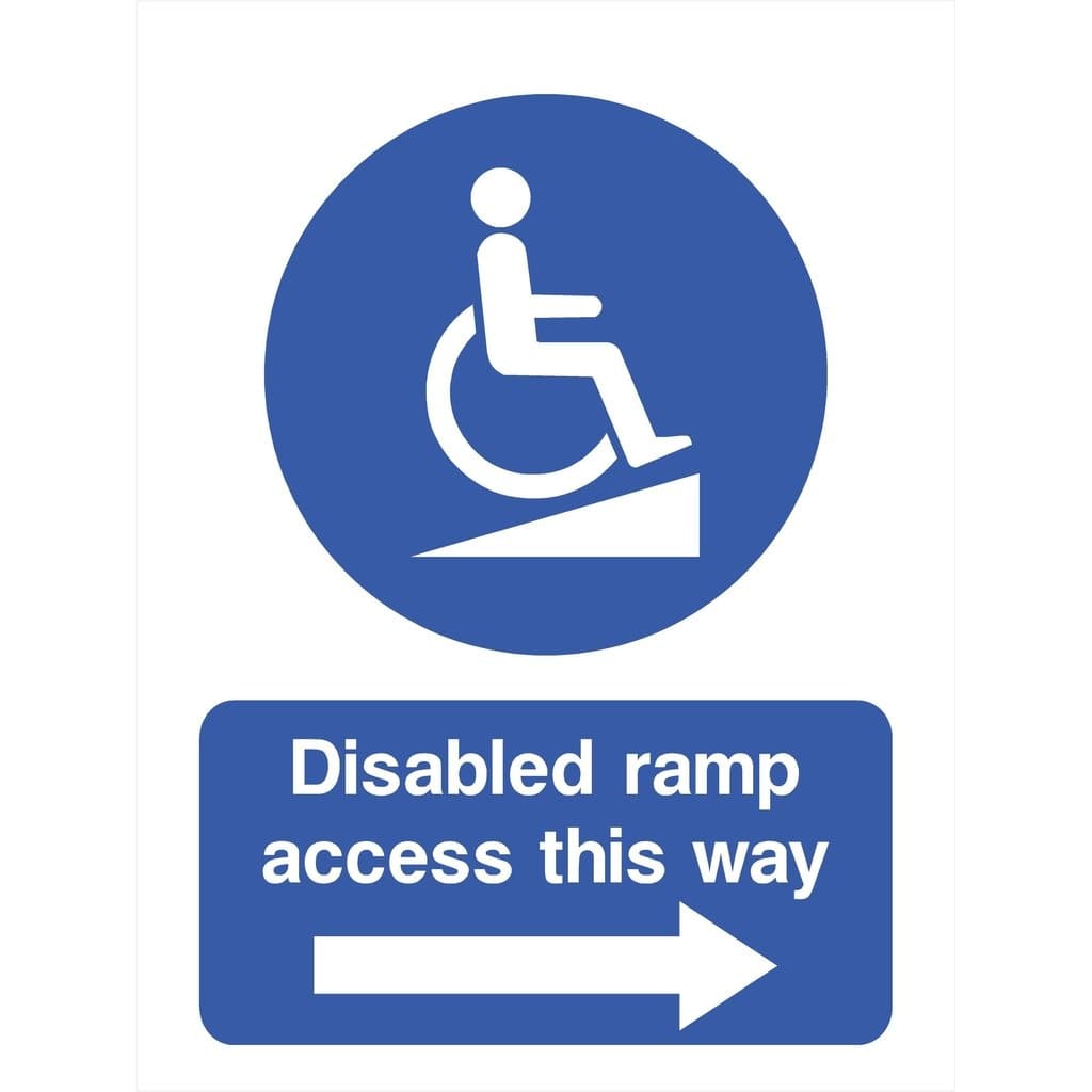 Disabled Ramp Access Sign Right Arrow - The Sign Shed