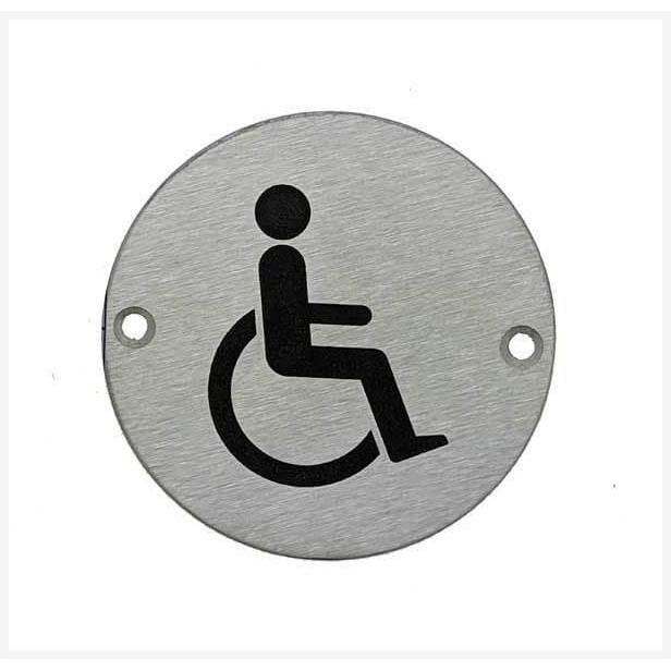 Disabled Toilet Sign in Stainless Steel - The Sign Shed