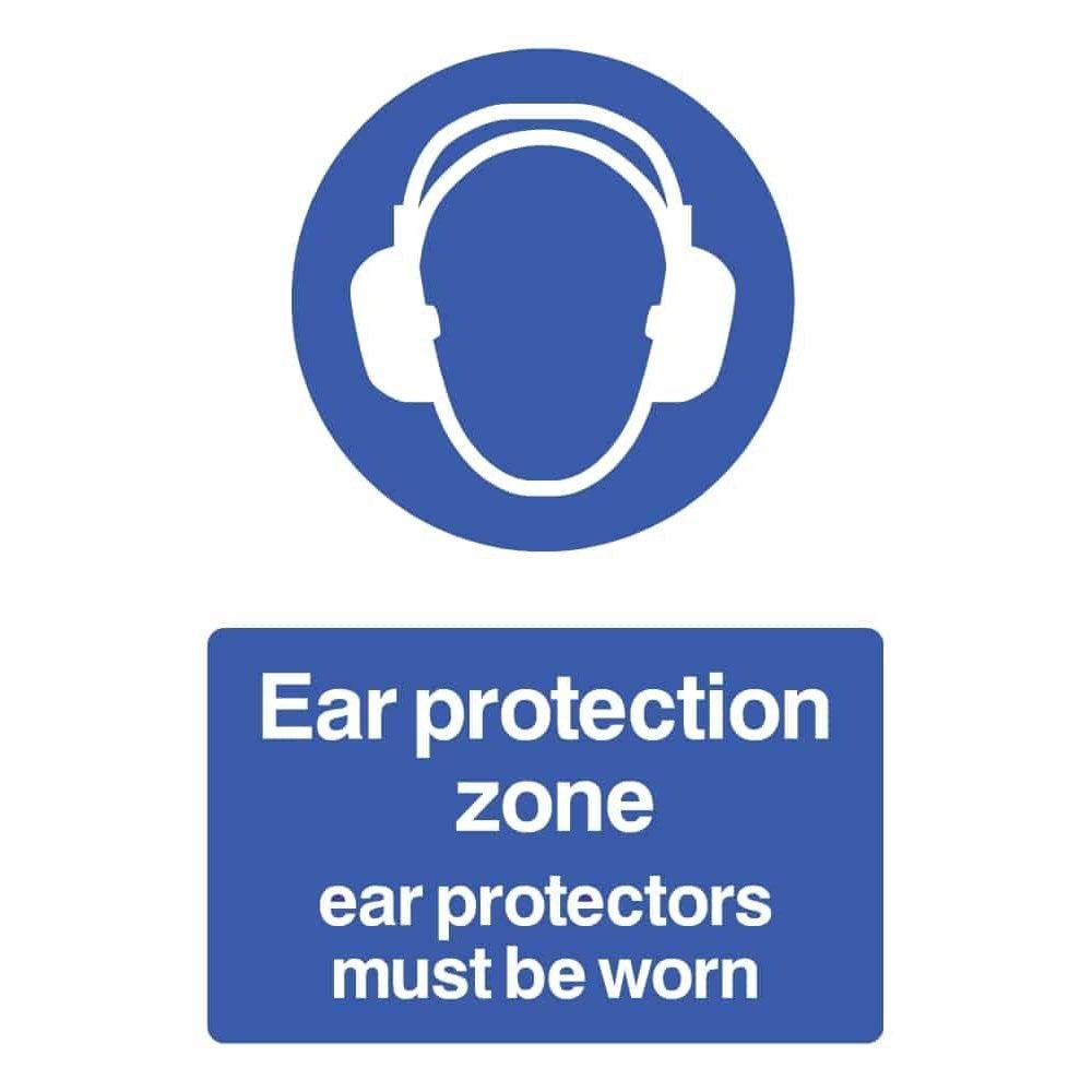 Ear Protection Zone Ear Protectors Must Be Worn Sign - The Sign Shed