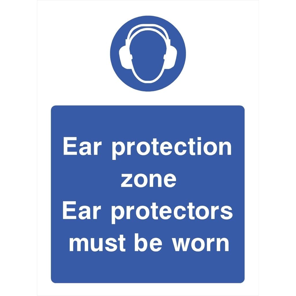 Ear Protection Zone Sign - The Sign Shed