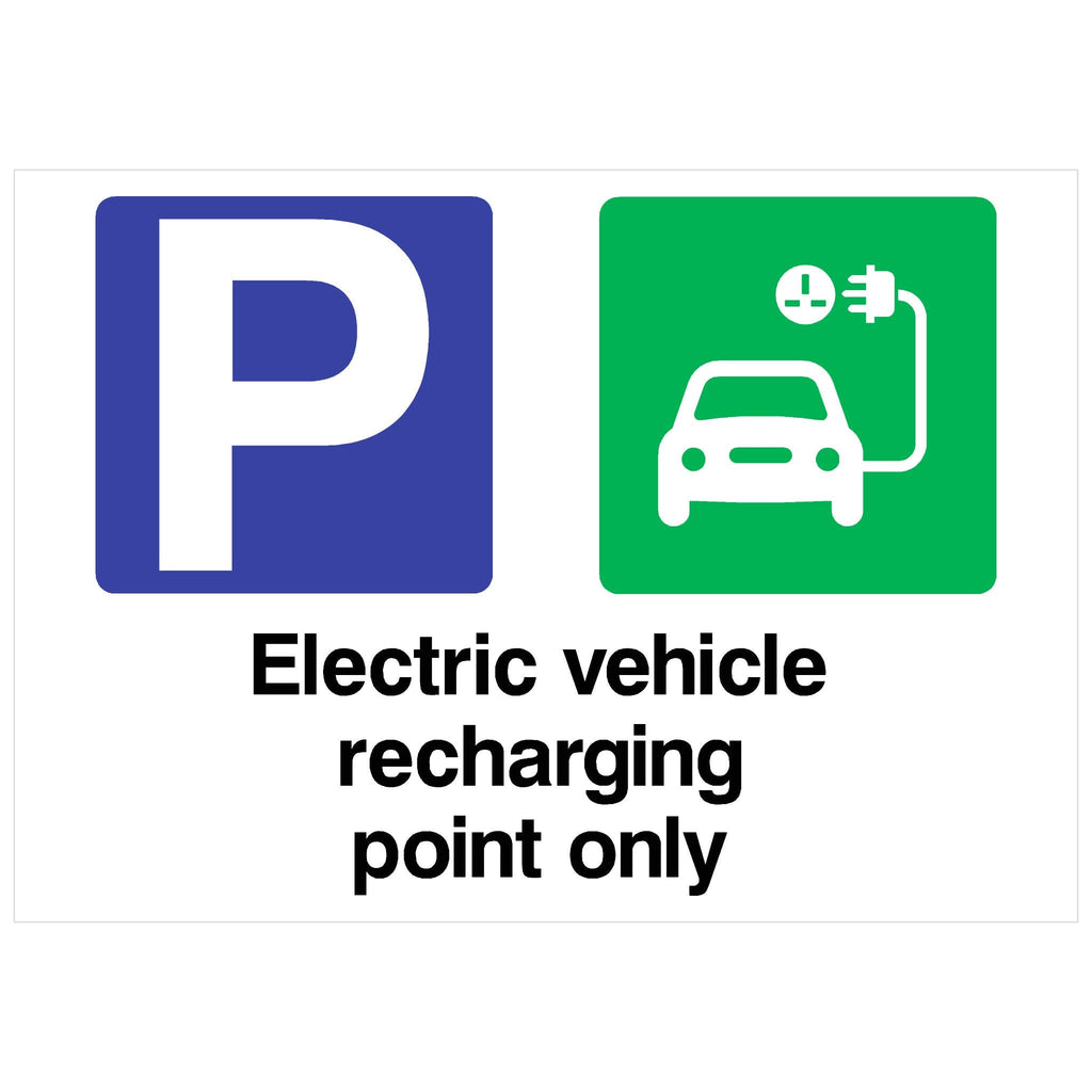 Electric Vehicle Recharging Point Only Sign - The Sign Shed
