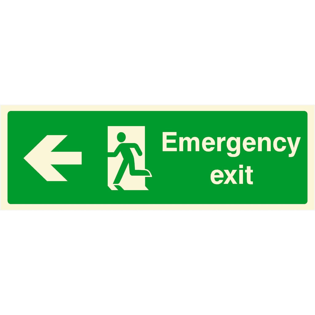 Emergency Exit Sign Left Arrow - The Sign Shed