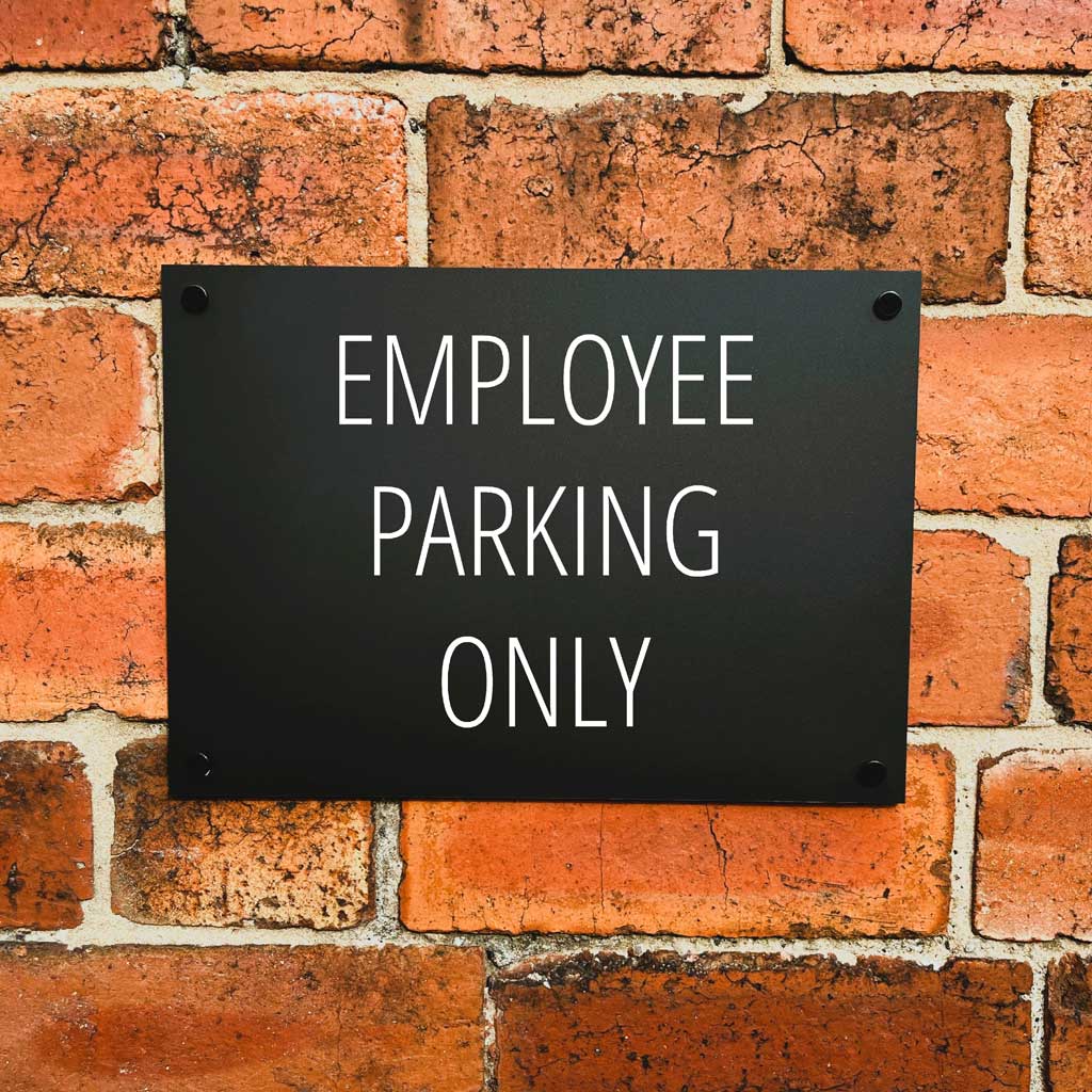 Employee Parking Only Sign Midnight Black Landscape - The Sign Shed