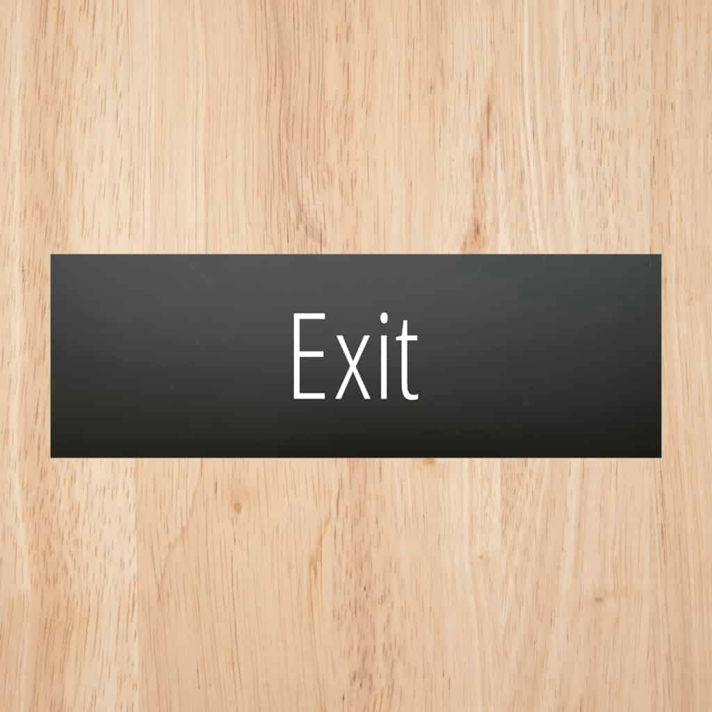 Exit Sign Midnight Black Landscape - The Sign Shed