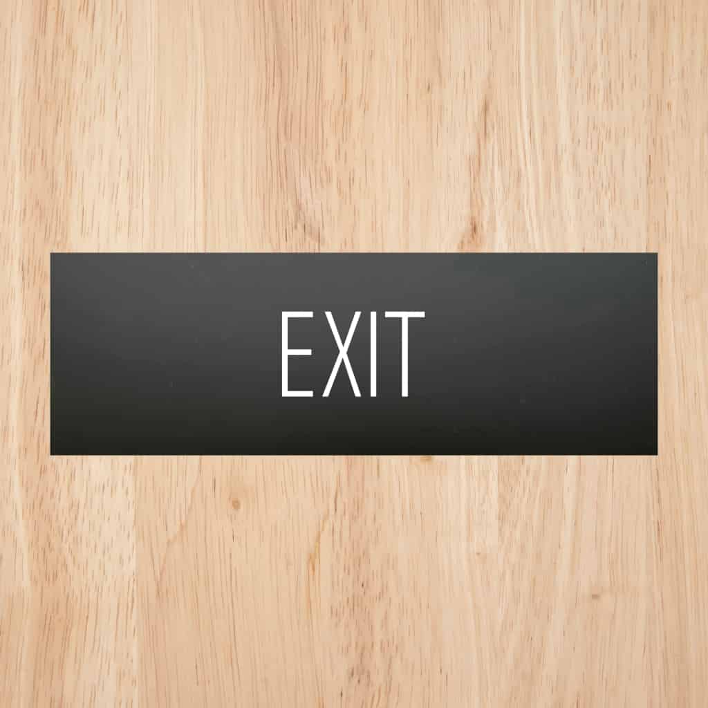 Exit Sign Midnight Black Landscape - The Sign Shed