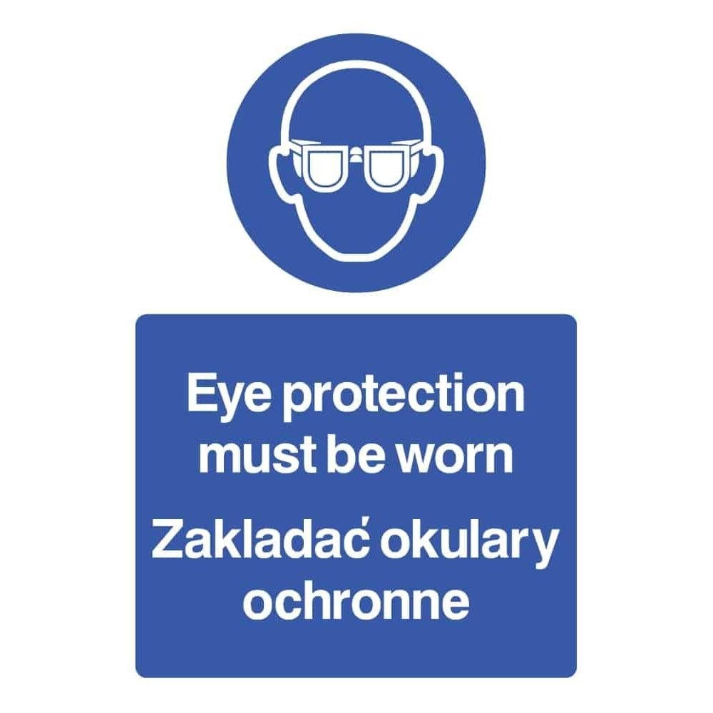 Eye Protection Must Be Worn Sign (Polish) - The Sign Shed