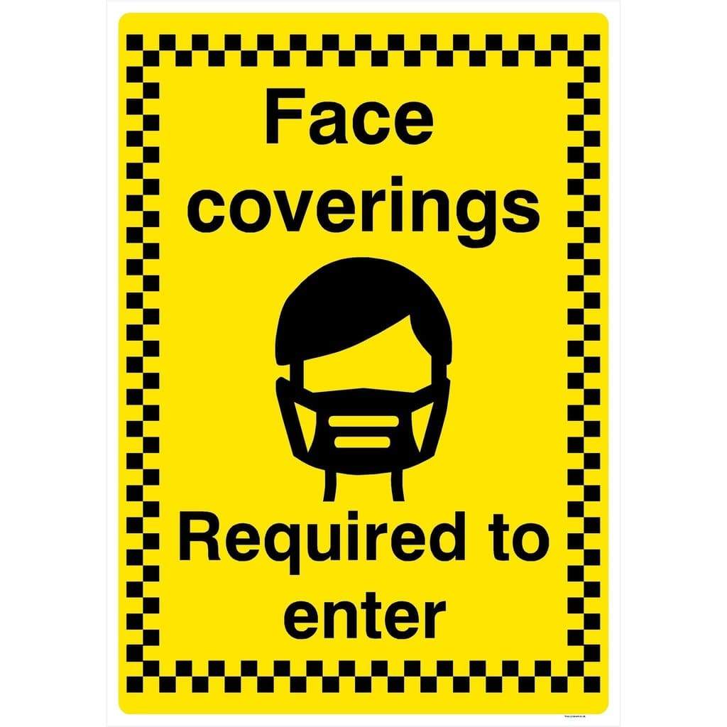 Face Coverings Required To Enter Sign - The Sign Shed