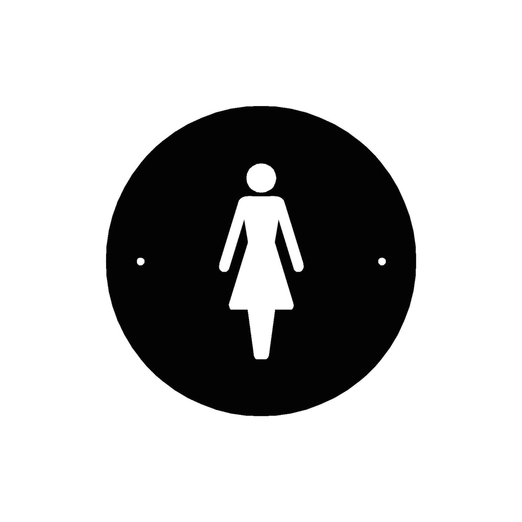 FEMALE Premium Black toilet door sign - The Sign Shed