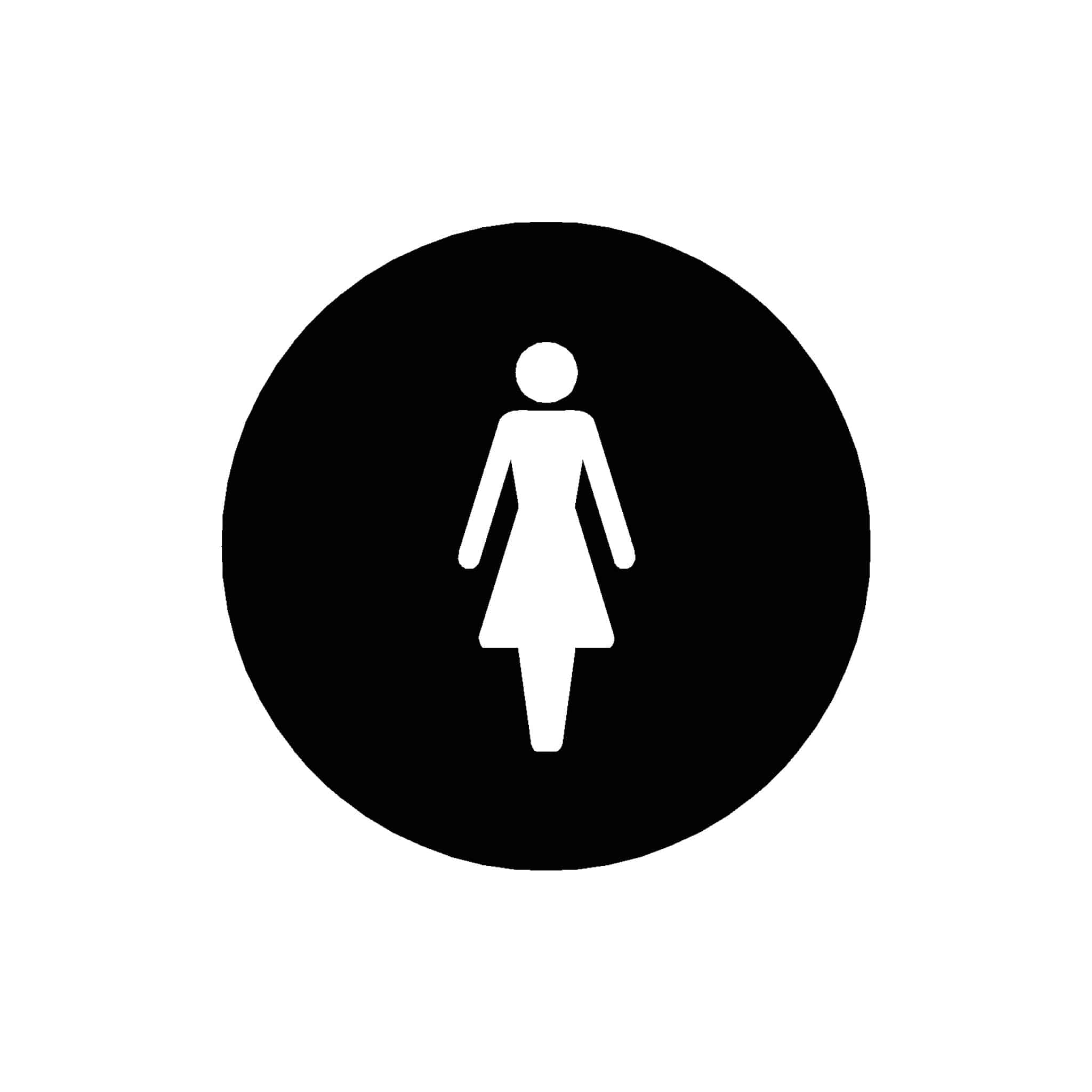 FEMALE Premium Black toilet door sign - The Sign Shed