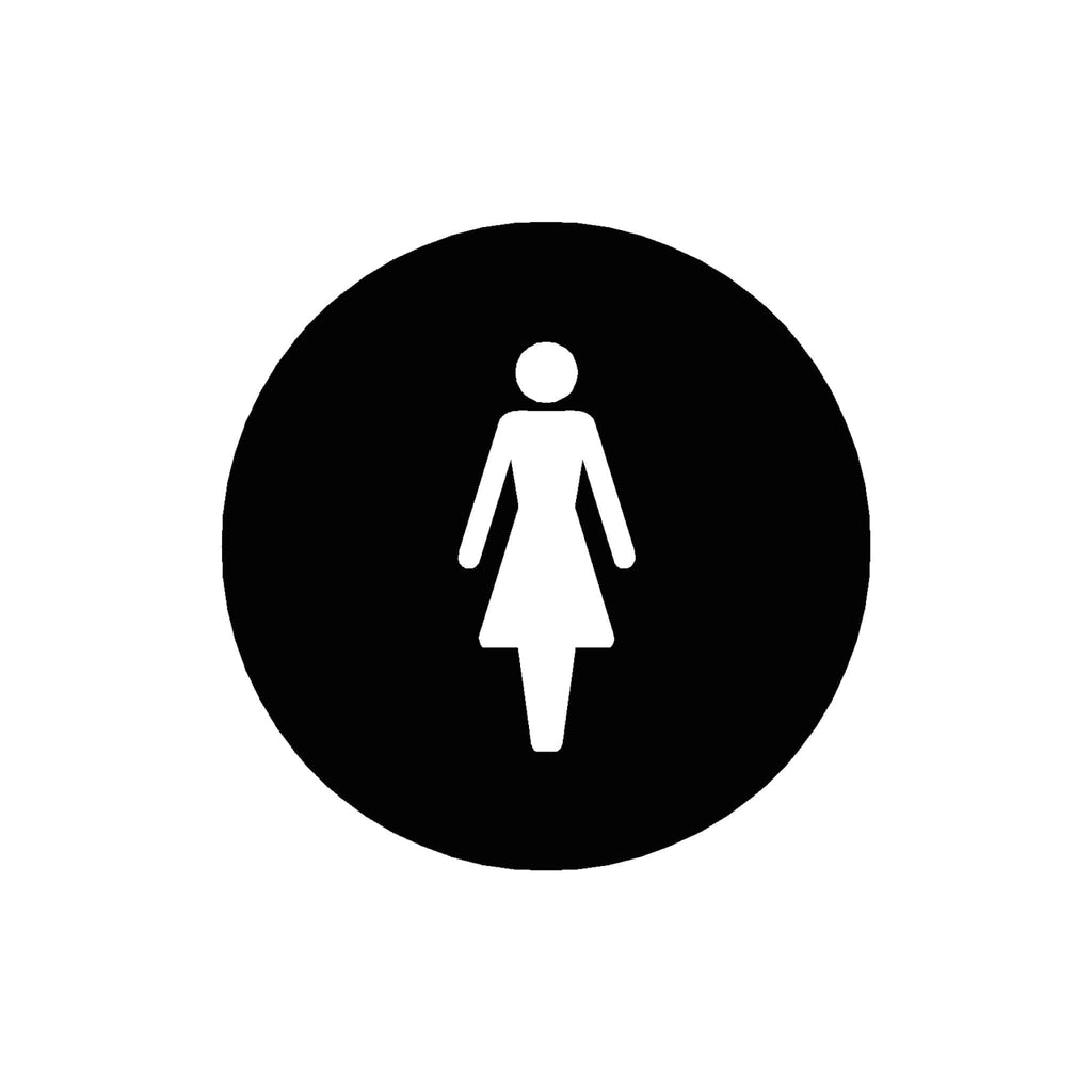 FEMALE Premium Black toilet door sign - The Sign Shed