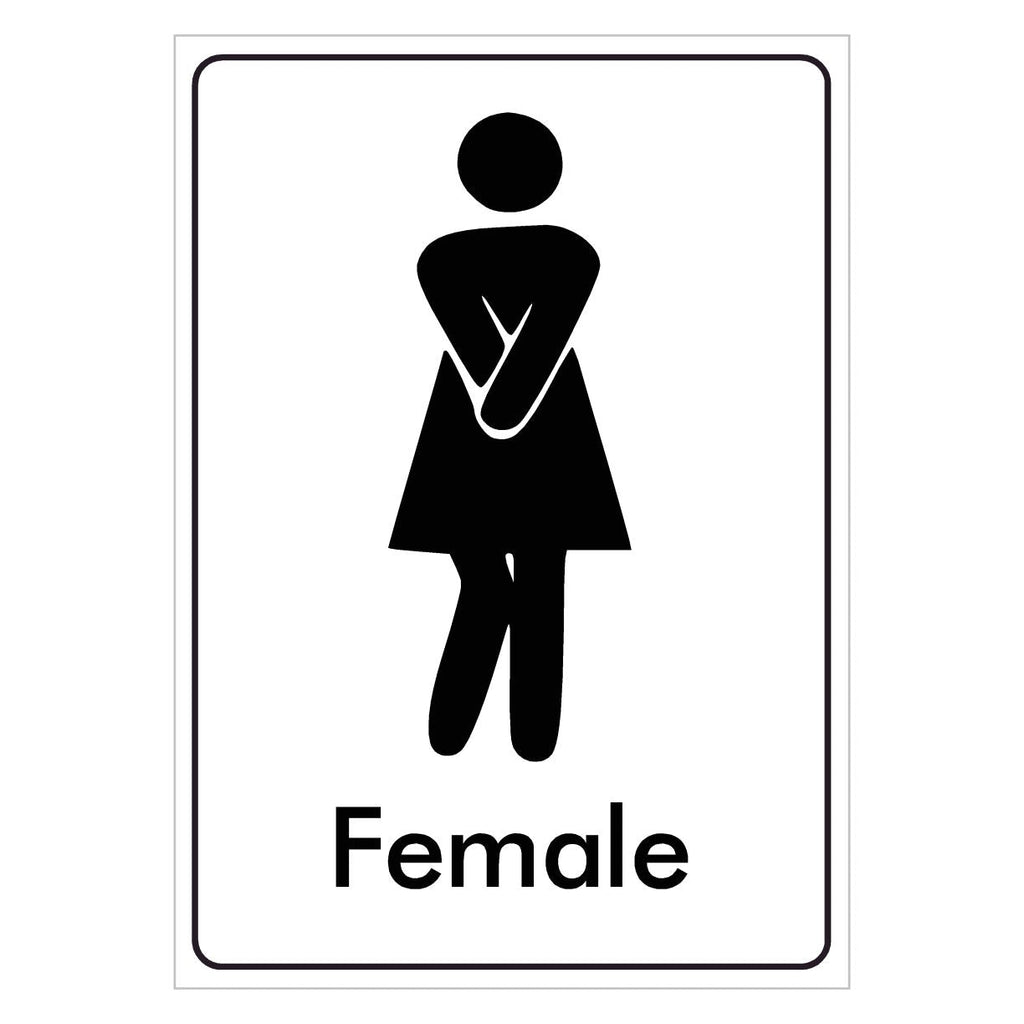 Female White Toilet Sign - The Sign Shed
