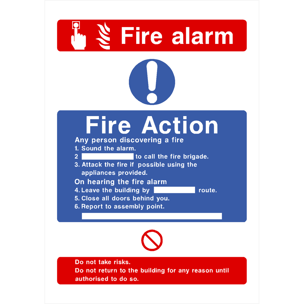 Fire Action Sign With Call Point Symbol - The Sign Shed