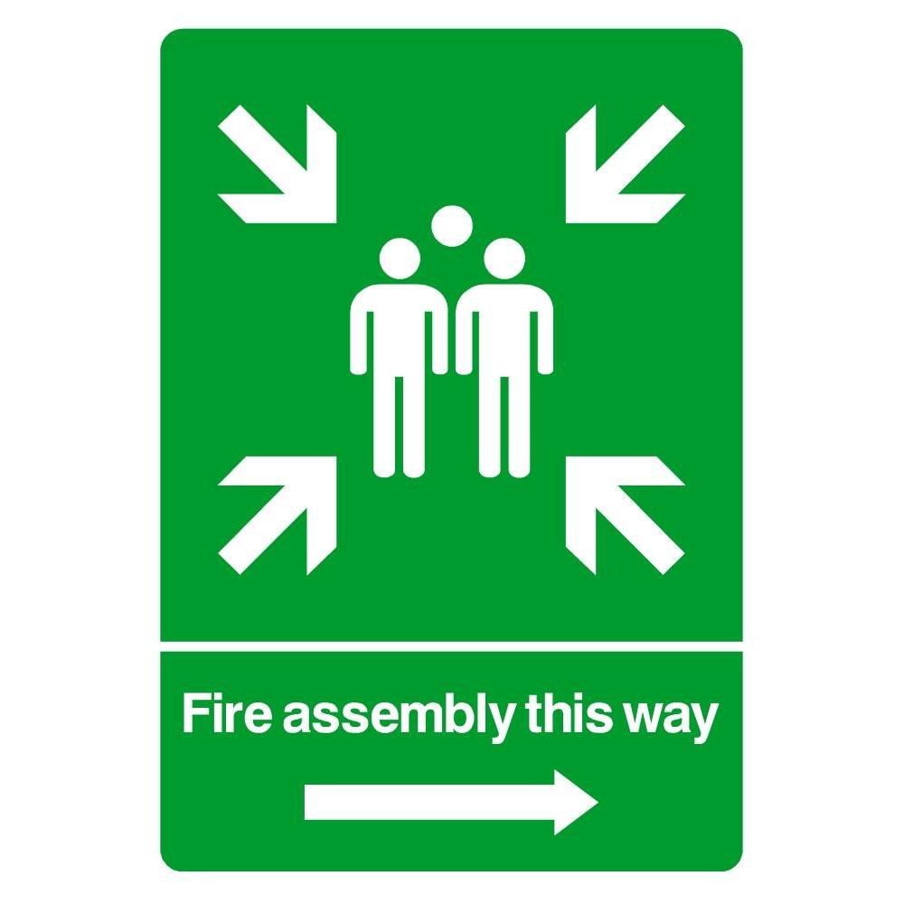 Fire Assembly Point With Right Arrow Sign - The Sign Shed