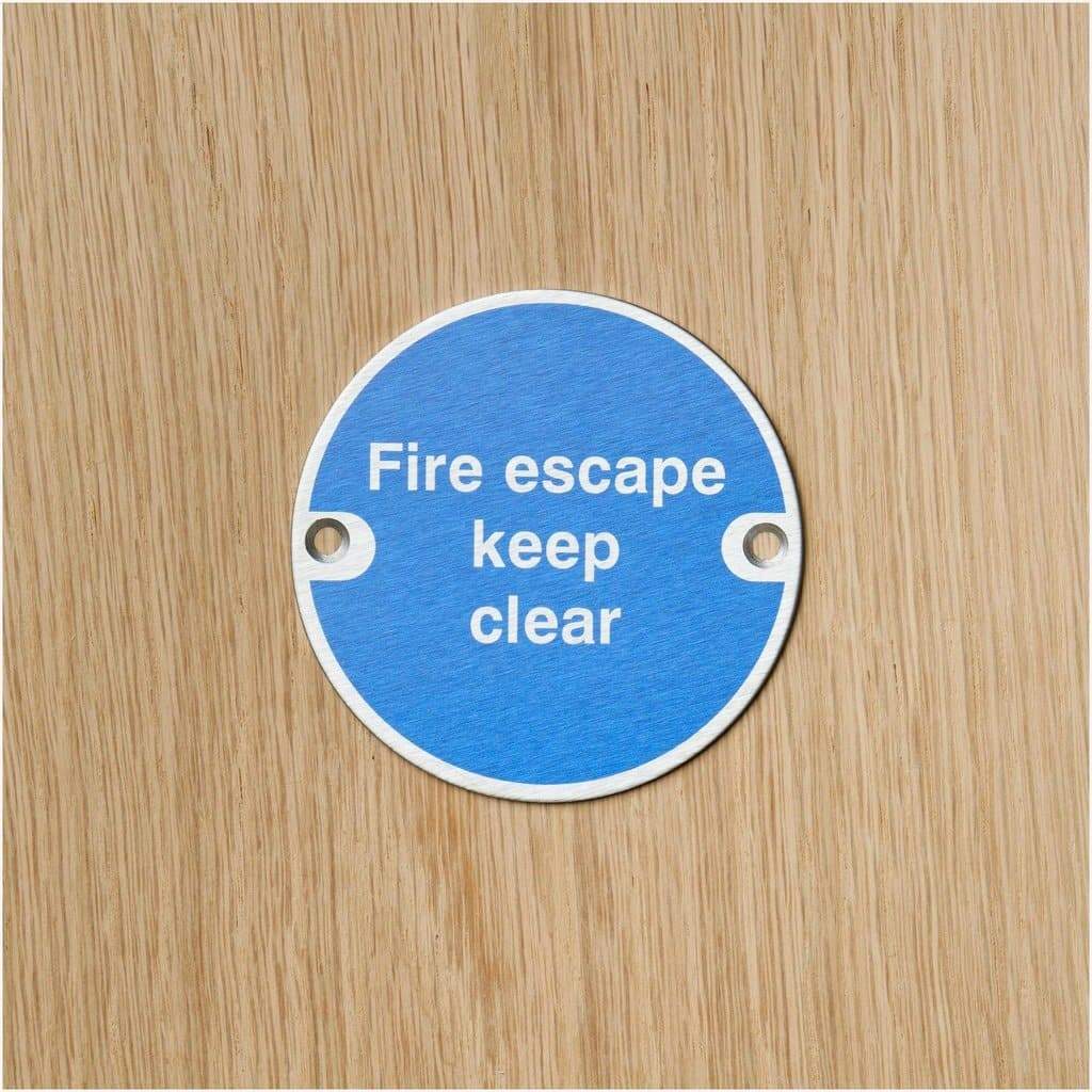Fire Escapse Sign Stainless Steel Fire Escape Keep Clear Sign