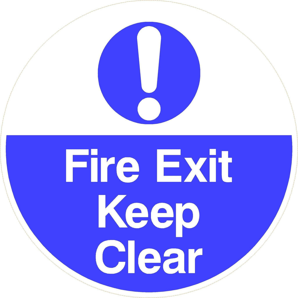 Fire Exit Keep Clear Floor Sticker - The Sign Shed