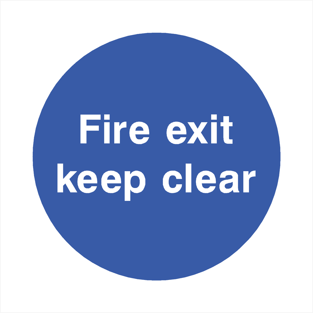 Fire Exit Keep Clear Sign - The Sign Shed