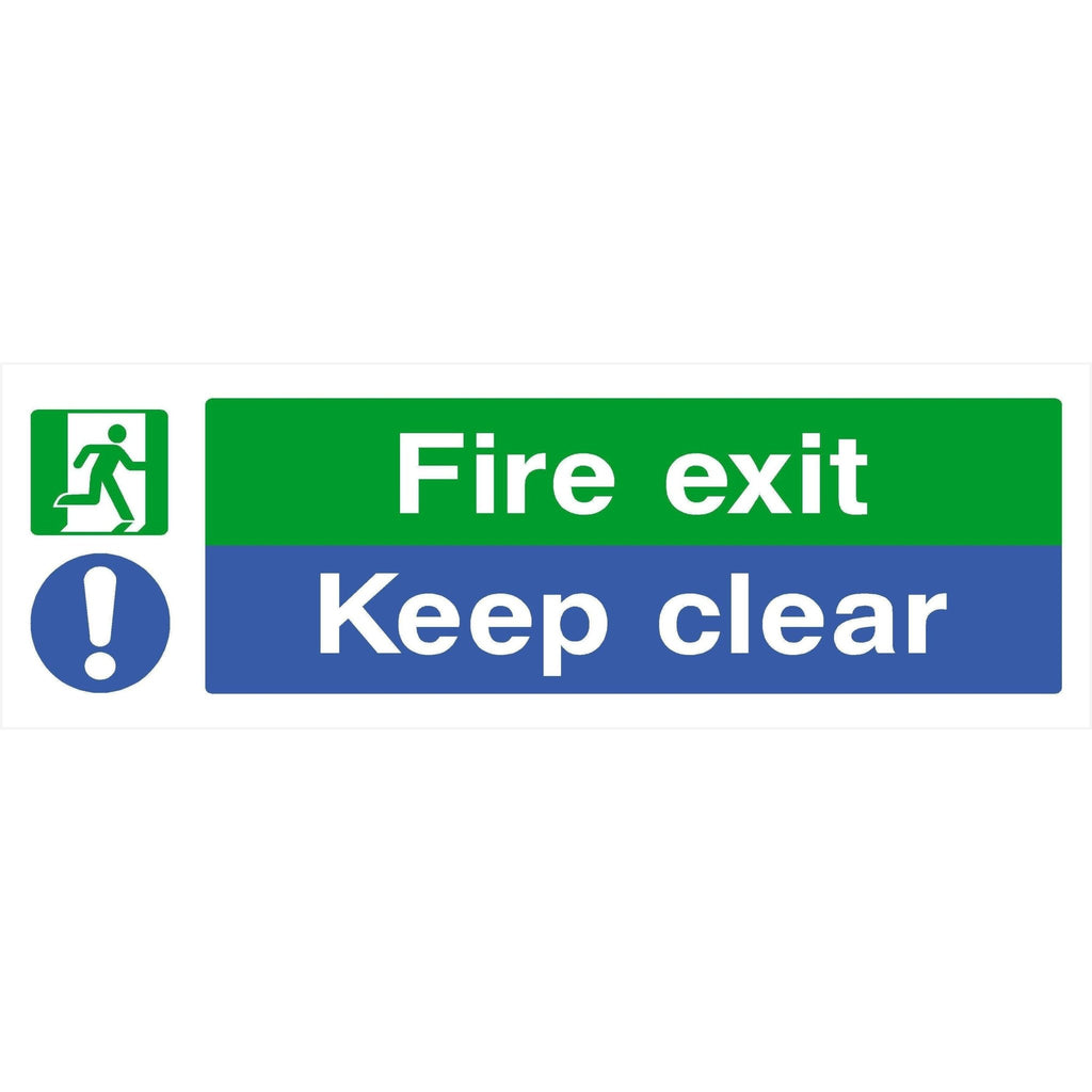 Fire Exit Keep Clear Sign - The Sign Shed