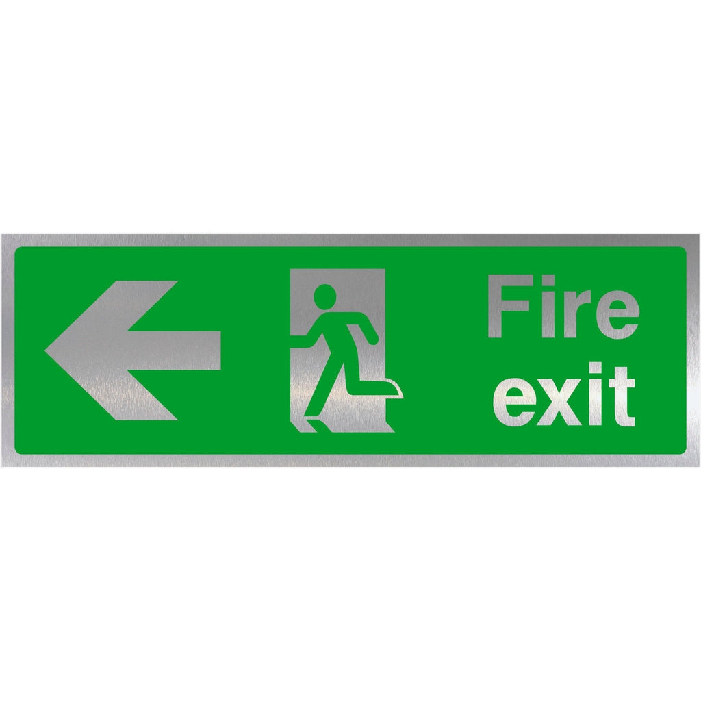 Brushed Aluminium Fire Exit Signs | Fire Safety Signs
