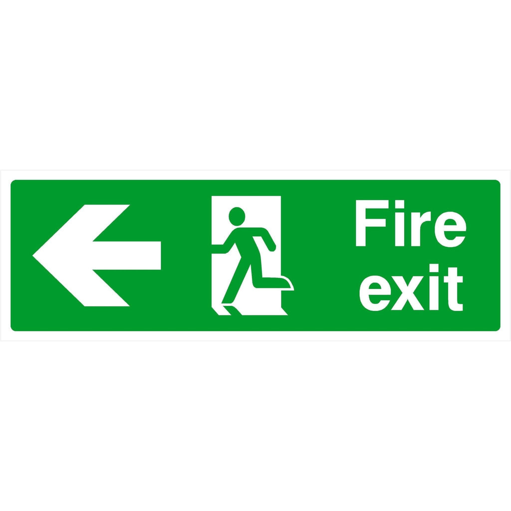 Fire Exit Left Arrow Sign - The Sign Shed