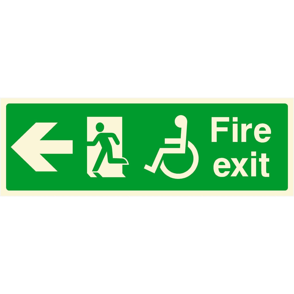 Fire Exit Refuge Sign Left Arrow - The Sign Shed