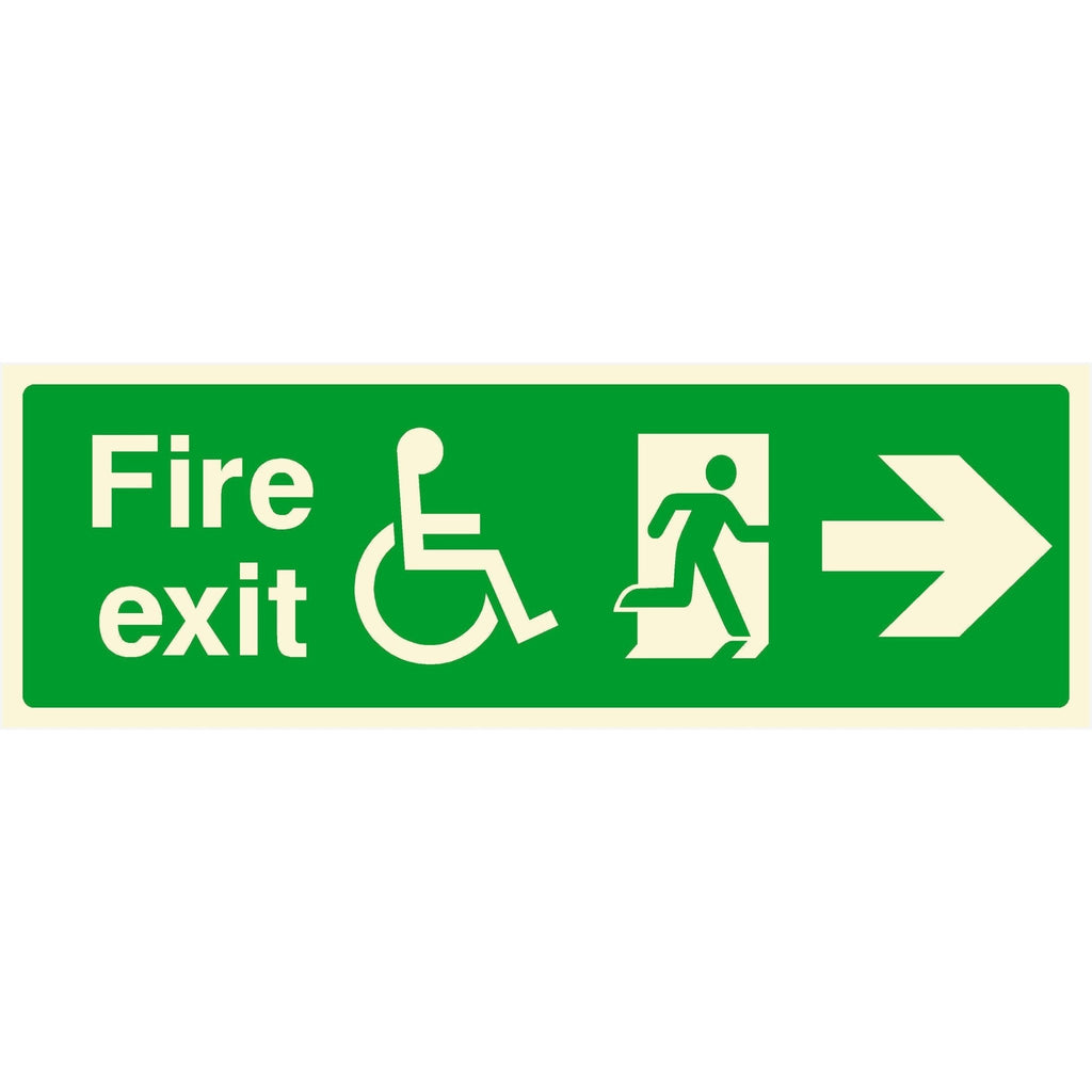 Fire Exit Refuge Sign Right Arrow - The Sign Shed
