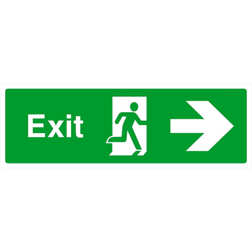 Fire Exit Sign With Right Arrow - The Sign Shed