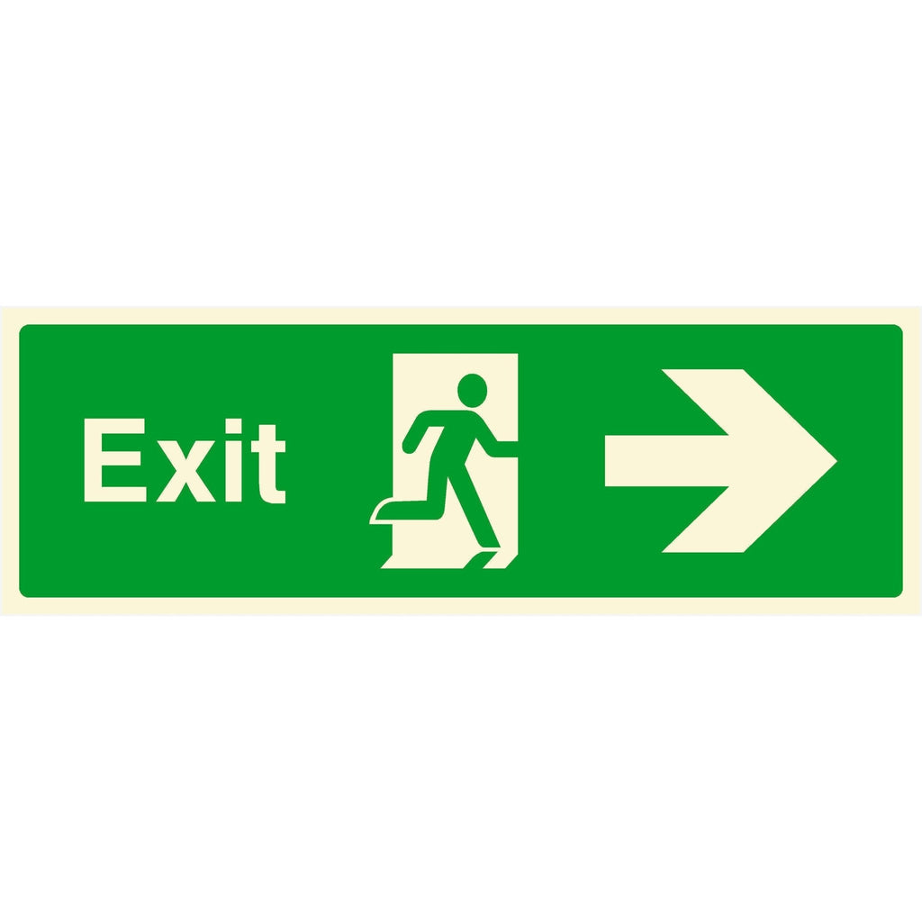Fire Exit Sign With Right Arrow - The Sign Shed