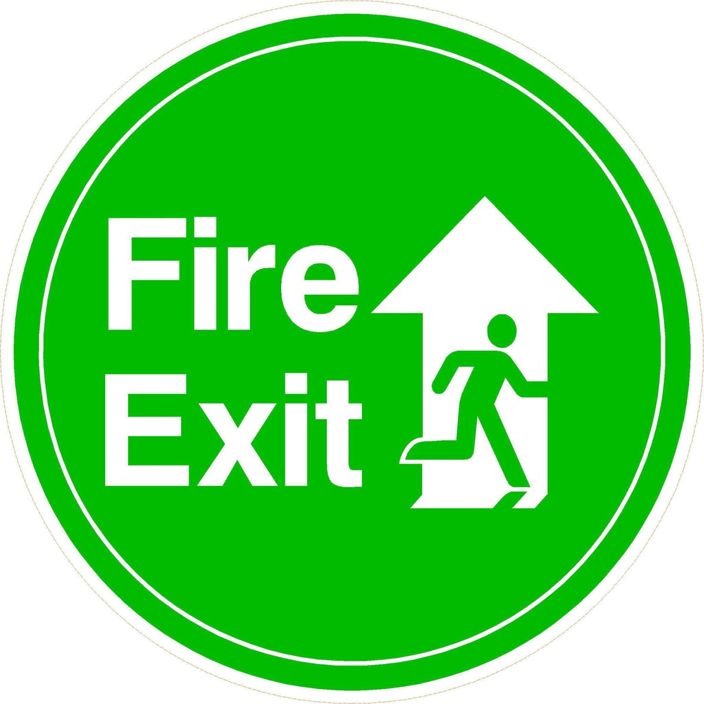 Fire Exit with Arrow Up (Forward) Floor Sticker - The Sign Shed