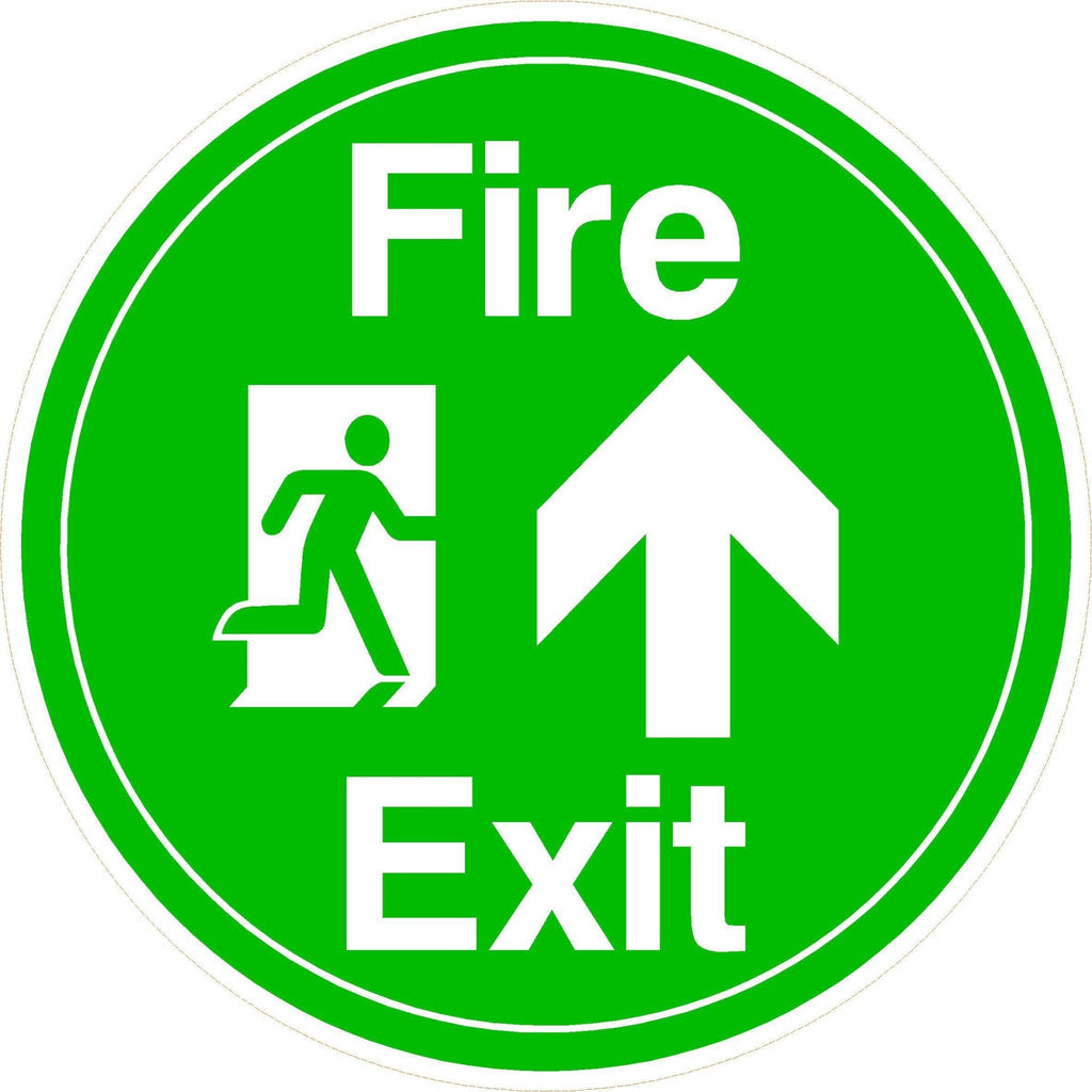 Fire Exit with Up Arrow Floor Sticker - The Sign Shed