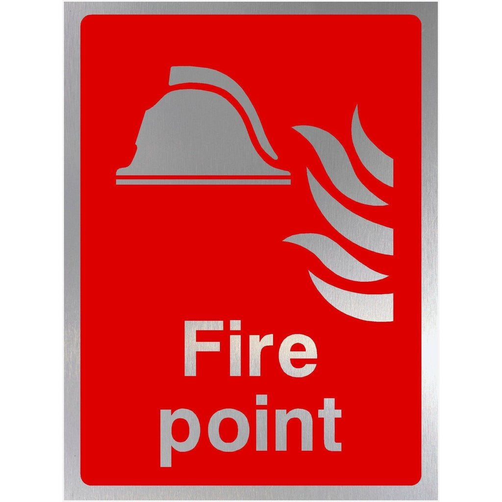 Fire Point Sign in Brushed Silver - The Sign Shed