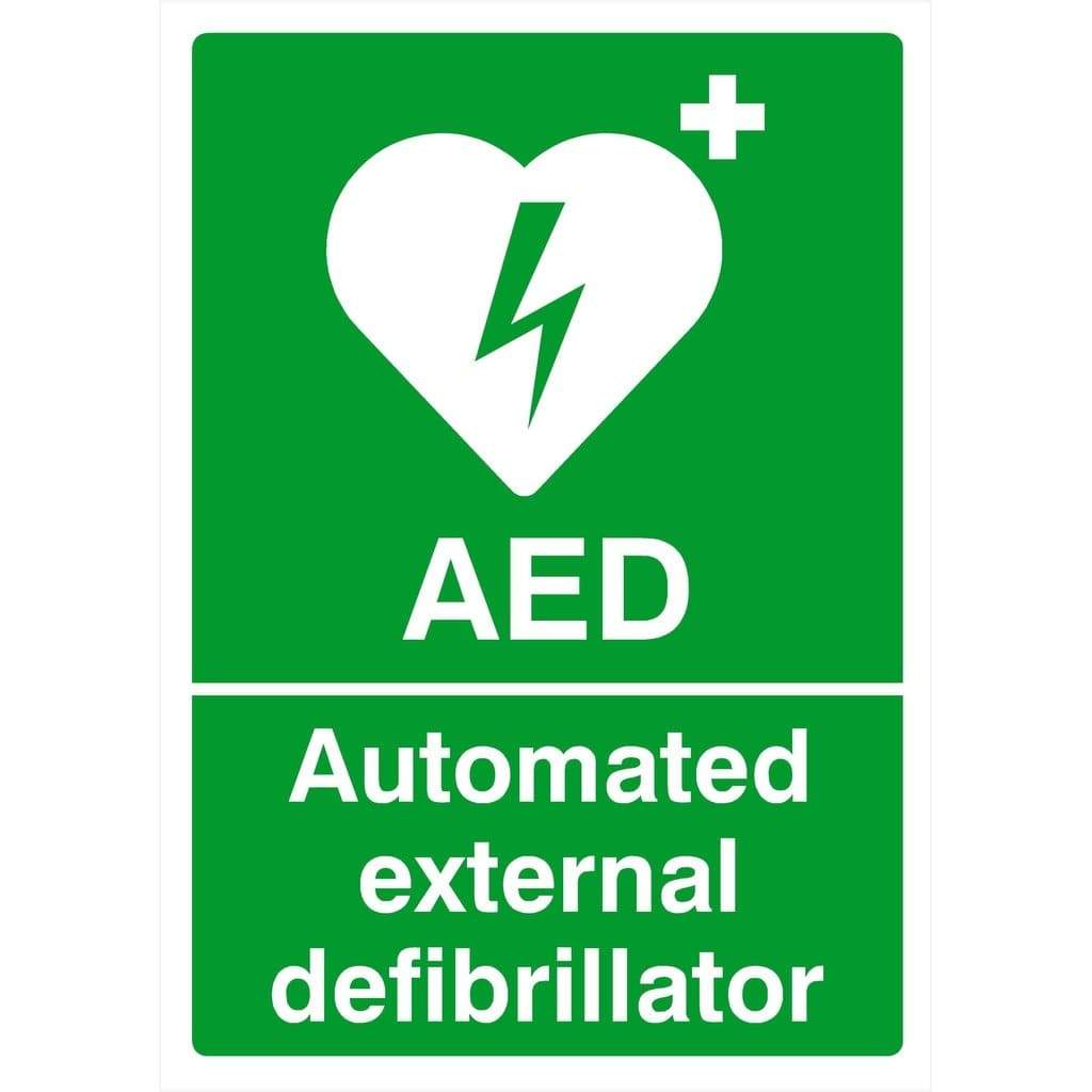 First Aid AED Defibrillator Sign First Aid Signs