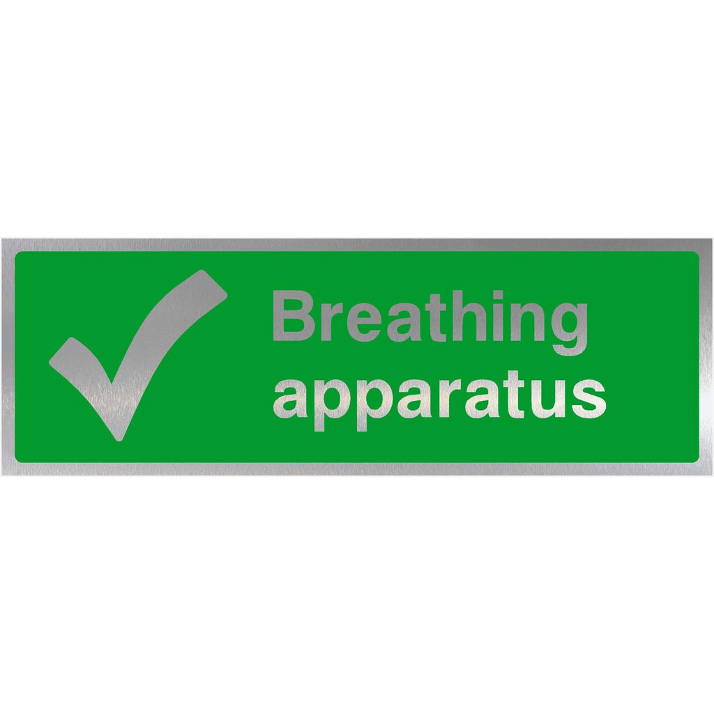First Aid Breathing Apparatus Brushed Silver Sign - The Sign Shed