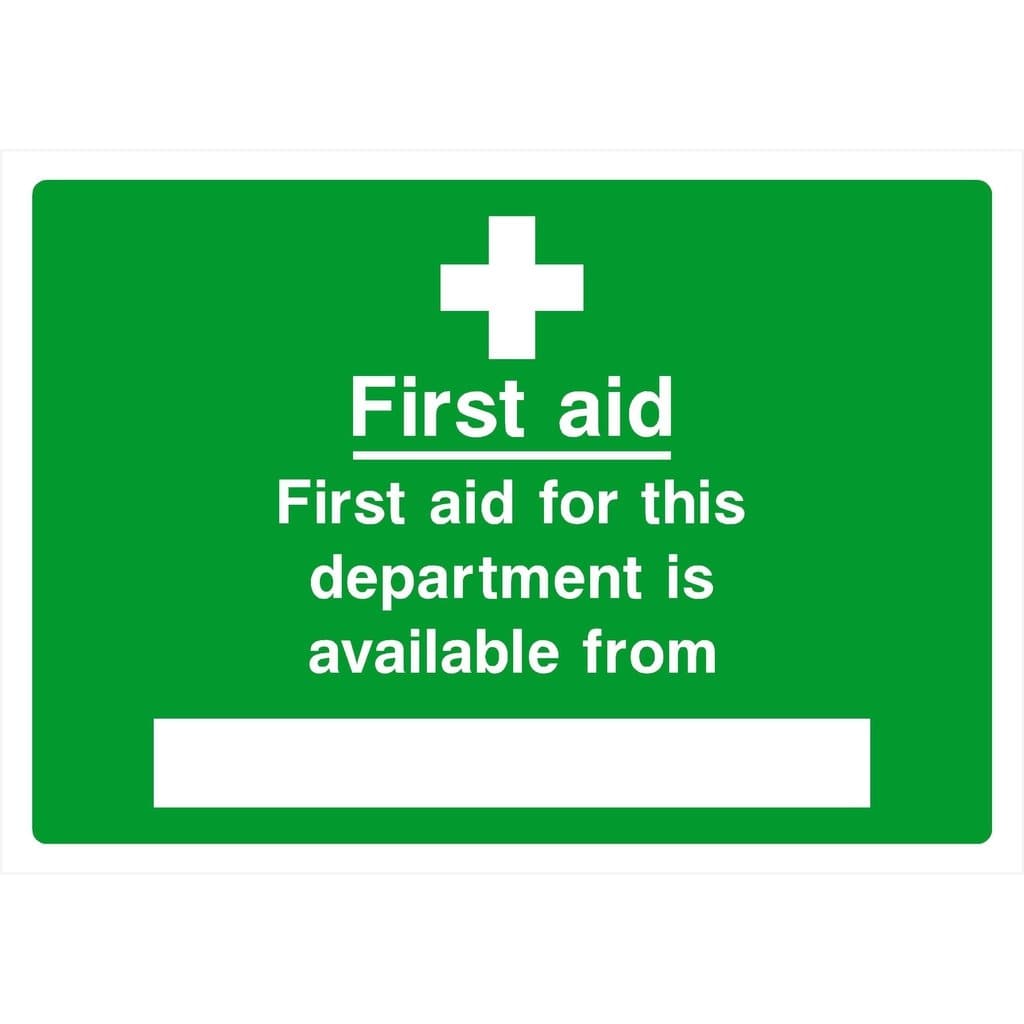 First Aid For Department Available From Sign - The Sign Shed