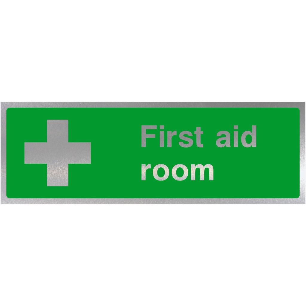 First Aid Room Sign Brushed Silver - The Sign Shed