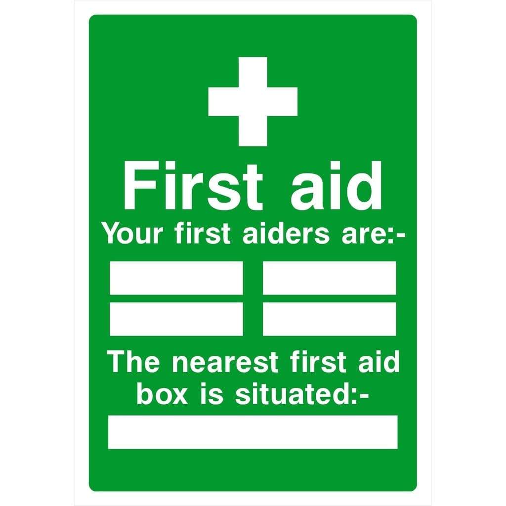 First Aiders First Aid Box Sign - The Sign Shed