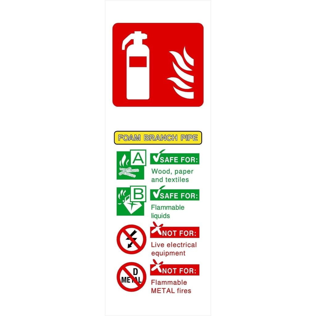 Foam Branch Pipe Extinguisher Sign - The Sign Shed
