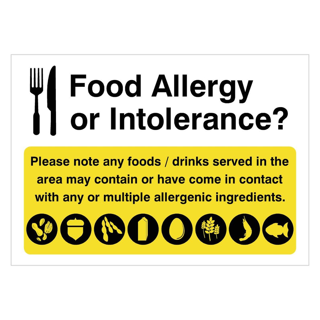 Food Allergy Notice Landscape Sign - The Sign Shed