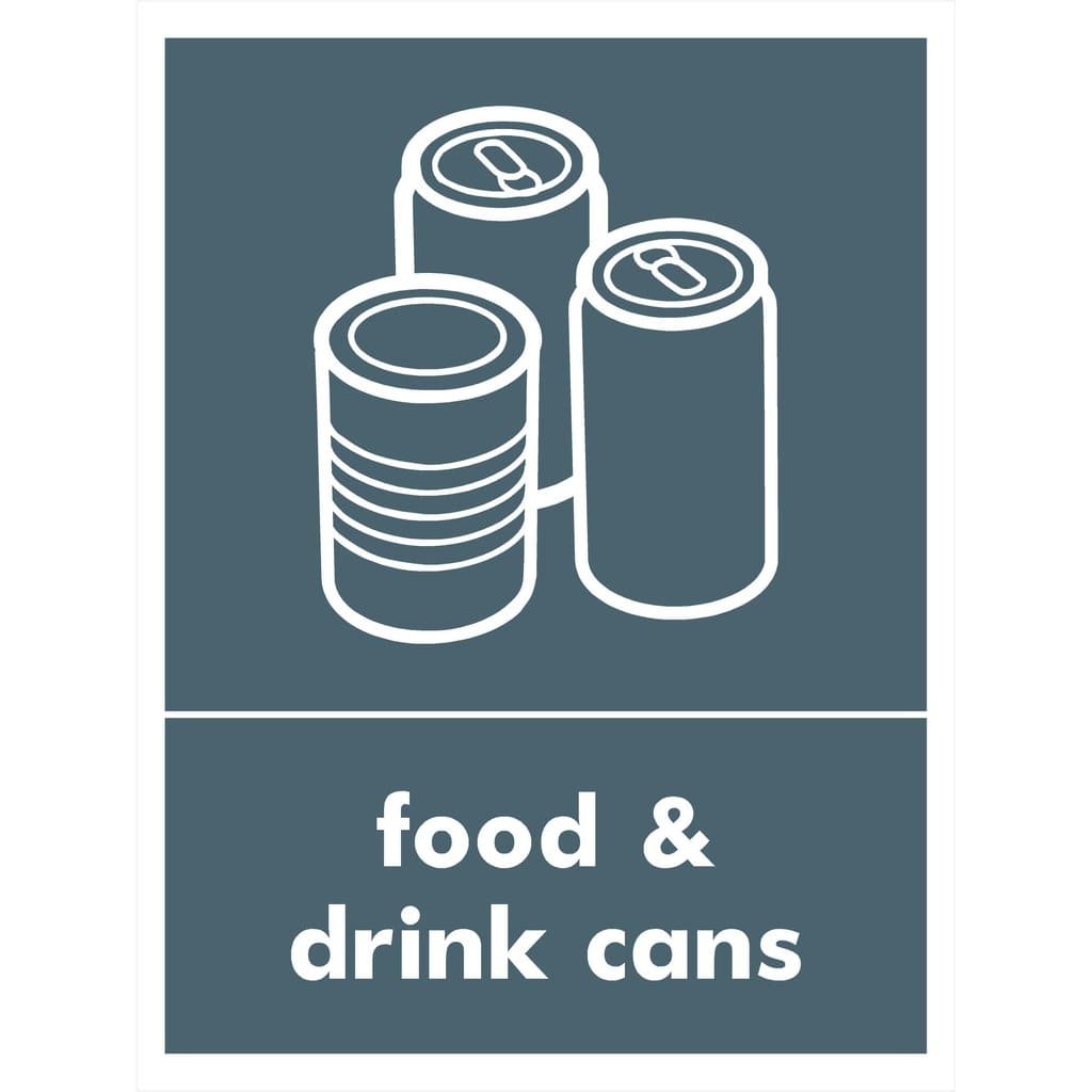 Foods & Drink Cans Recycling Sign - The Sign Shed