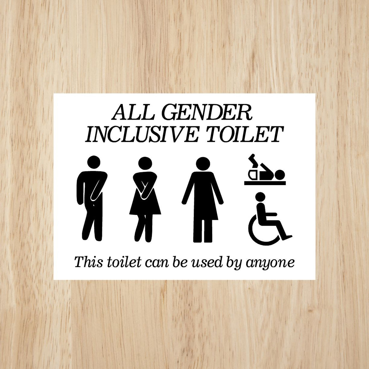 Inclusive Toilet Sign – UK Safety & Equality Compliant