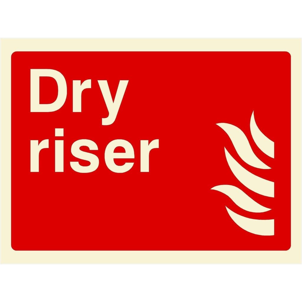Glow In The Dark Dry Riser Fire Extinguisher Sign - The Sign Shed