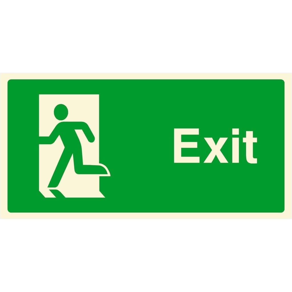 Glow In The Dark Exit Sign Left - The Sign Shed