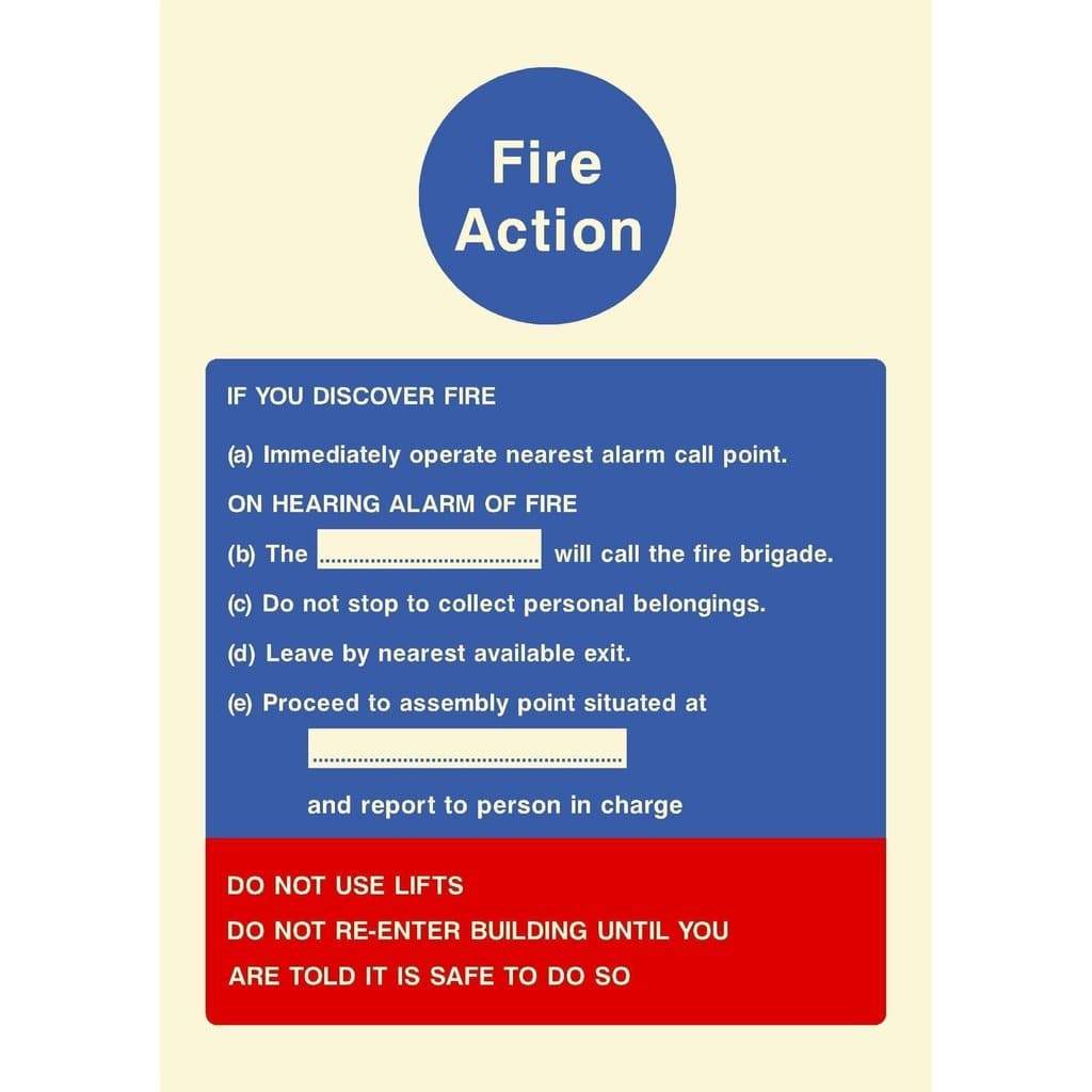 Glow In The Dark Fire Action Discover A Fire Lifts Sign - The Sign Shed