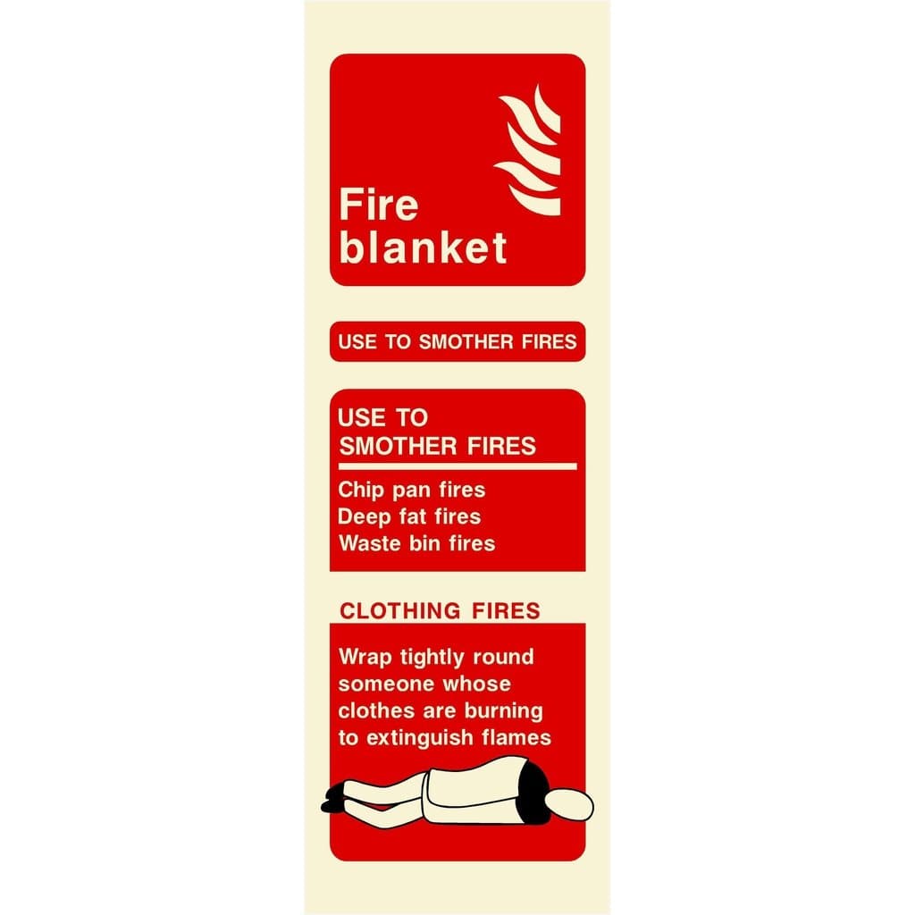 Glow In The Dark Fire Blanket Sign - The Sign Shed