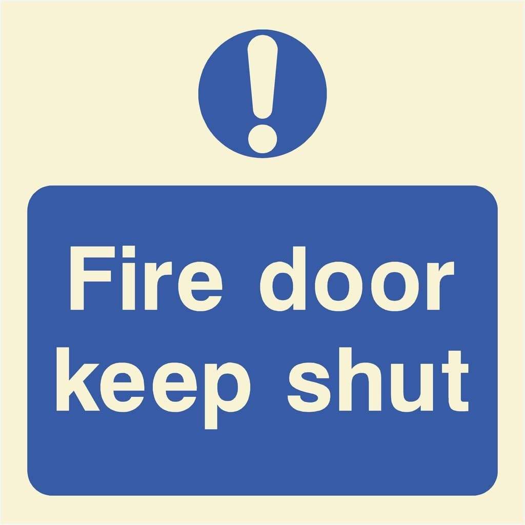 Glow In The Dark Fire Door Keep Shut Sign Square - The Sign Shed