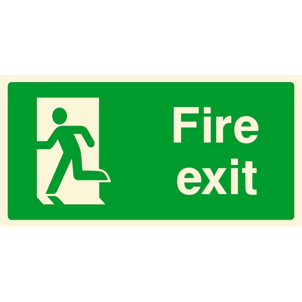 Glow In The Dark Fire Exit Left - The Sign Shed