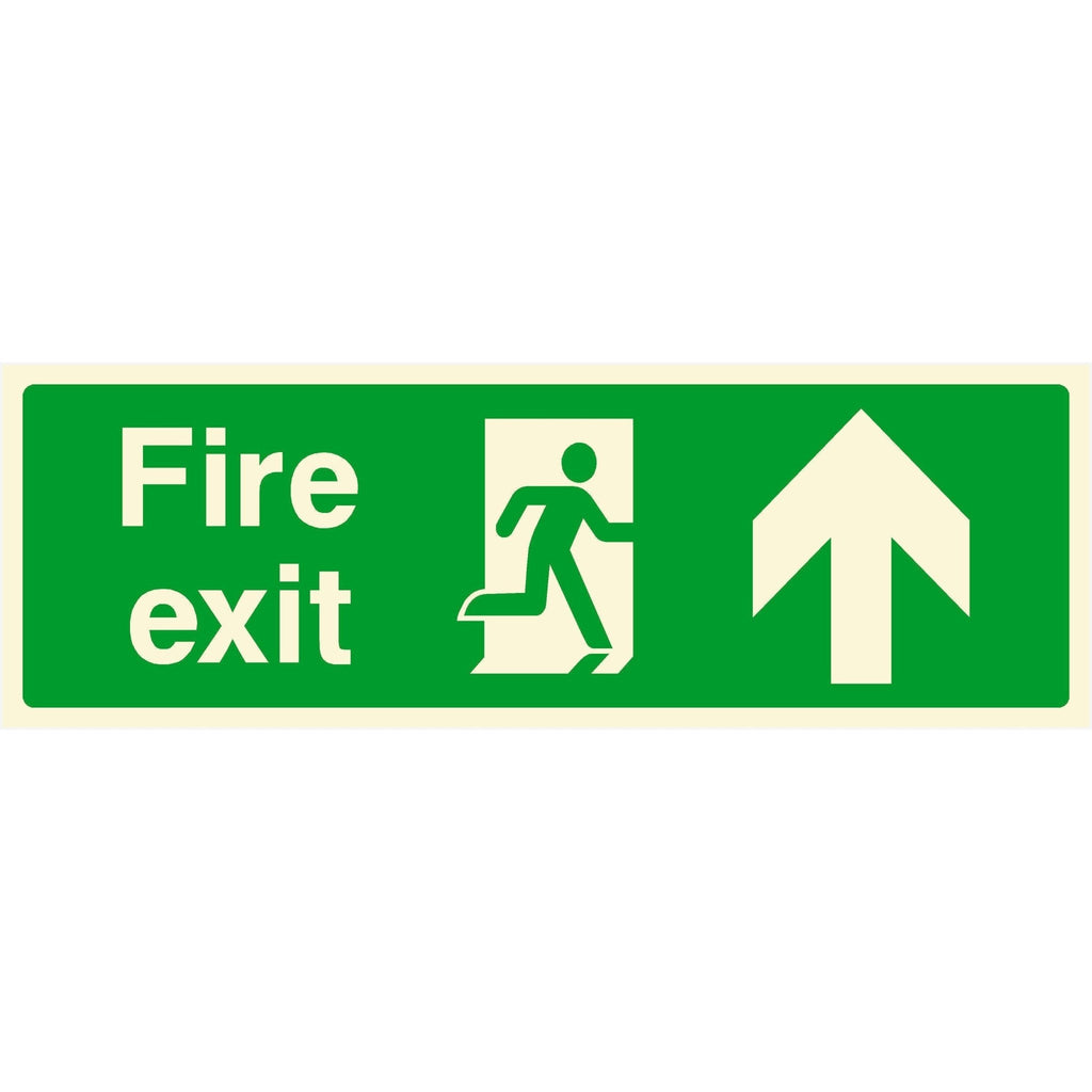 Glow In The Dark Fire Exit Sign Up Arrow - The Sign Shed