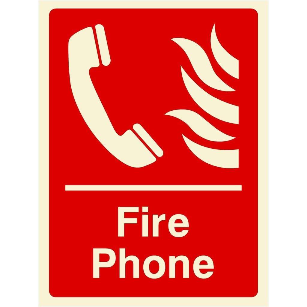 Glow In The Dark Fire Phone Sign - The Sign Shed