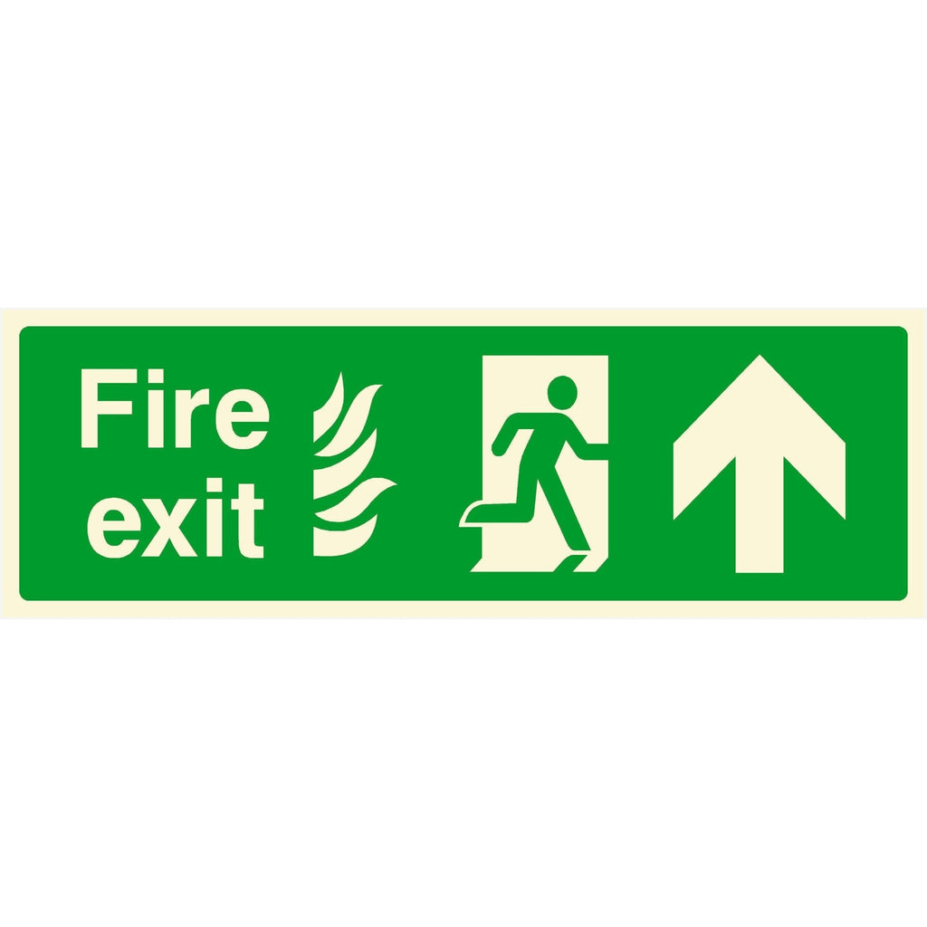 Glow In The Dark NHS Fire Exit Sign Forward Arrow - The Sign Shed