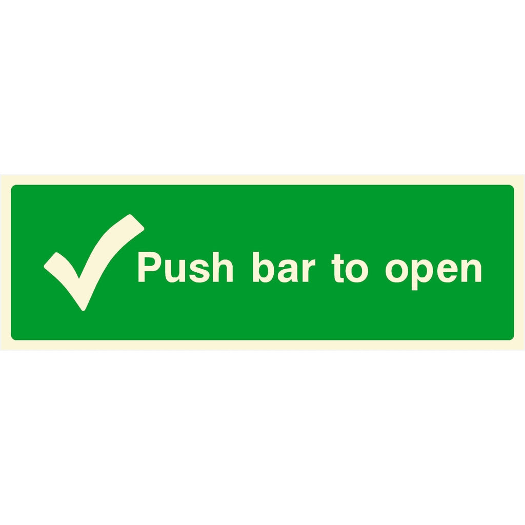 Glow In The Dark Push Bar To Open Sign - The Sign Shed